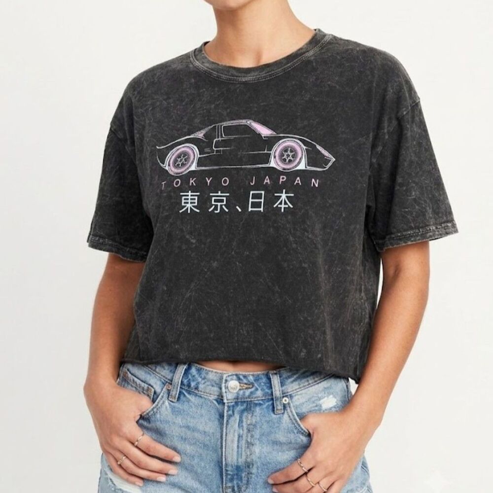 Fifth Sun Tokyo Japan Mineralβ Wash Cropped Graphic Tee Size XL X-Large